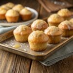 Mini Muffins freshly baked on a tray